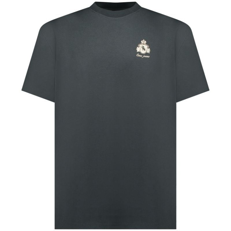 Antracietgrijs ronde hals backprint t-shirt Nazuro - Capuchon Fashion