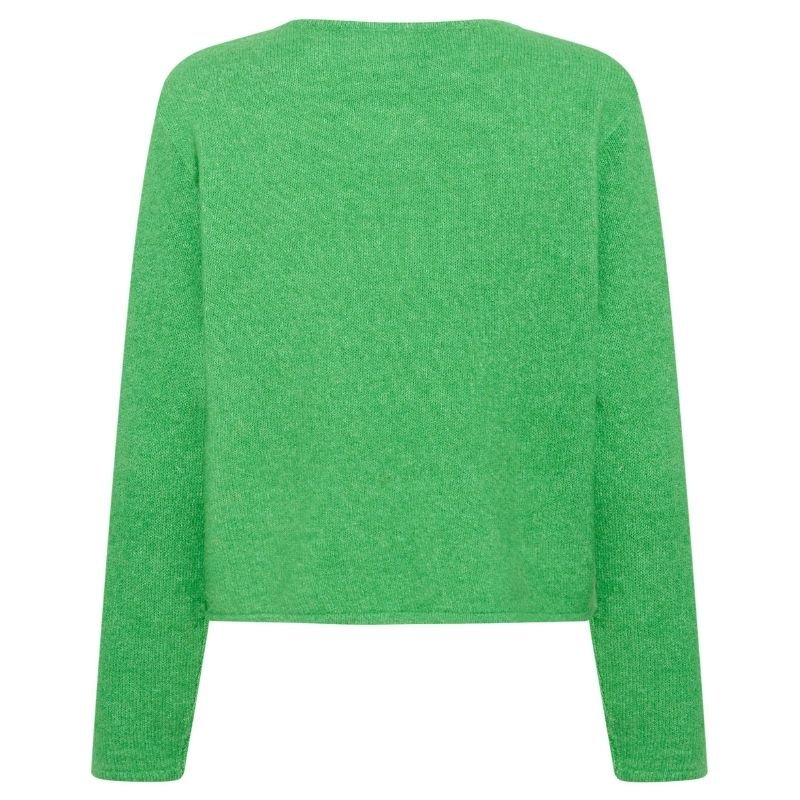 Appelgroen fijngebreid vest Larna - Capuchon Fashion