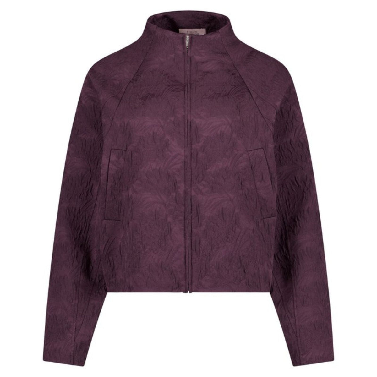 Aubergine flower bomber jacket Mels - Capuchon Fashion
