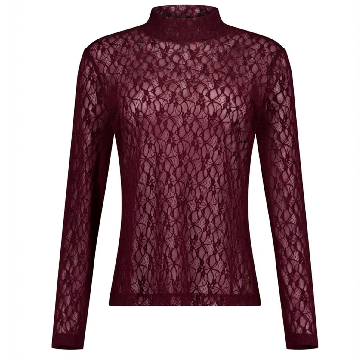 Aubergine kanten col top Reagan Lace - Capuchon Fashion