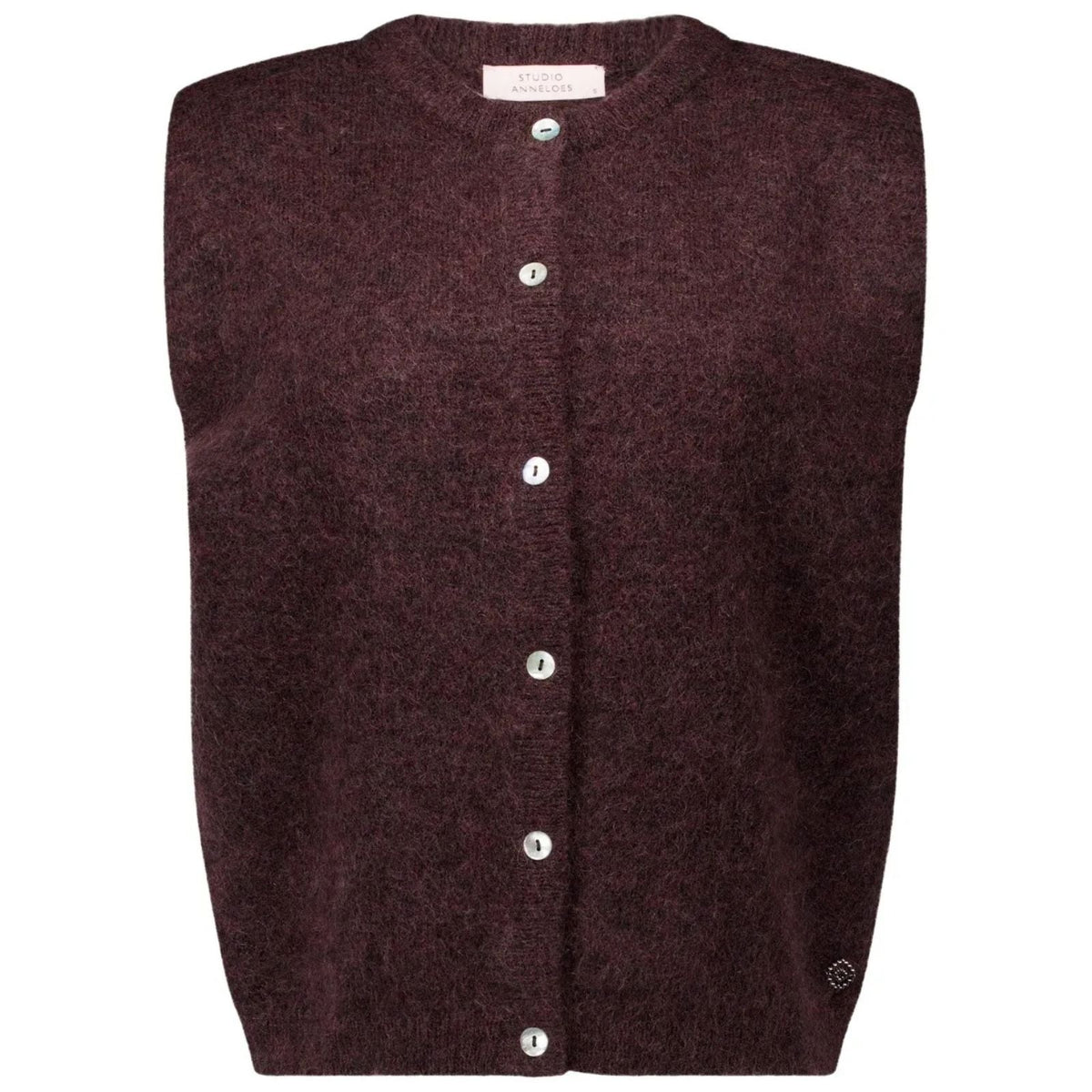 Aubergine knit cardigan Bibi Sls - Capuchon Fashion
