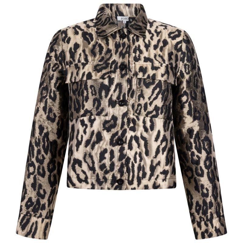 Beige animal geprinte jacket Dalia - Capuchon Fashion