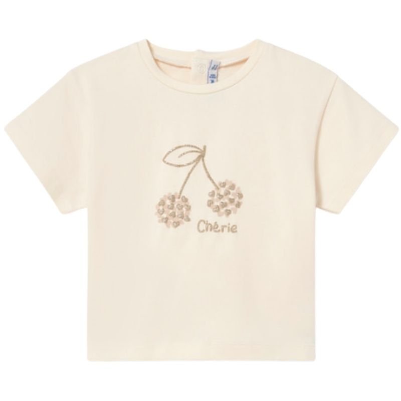 Beige basic korte mouw t-shirt 105 - Capuchon Fashion