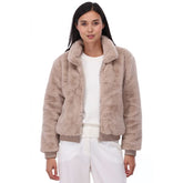 Beige bomber jacket teddy Z917 - Capuchon Fashion