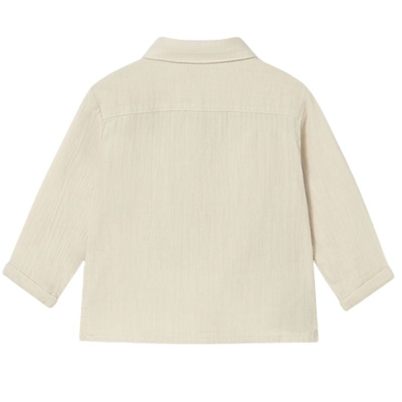 Beige buttondown lange mouw shirt 1119 - Capuchon Fashion