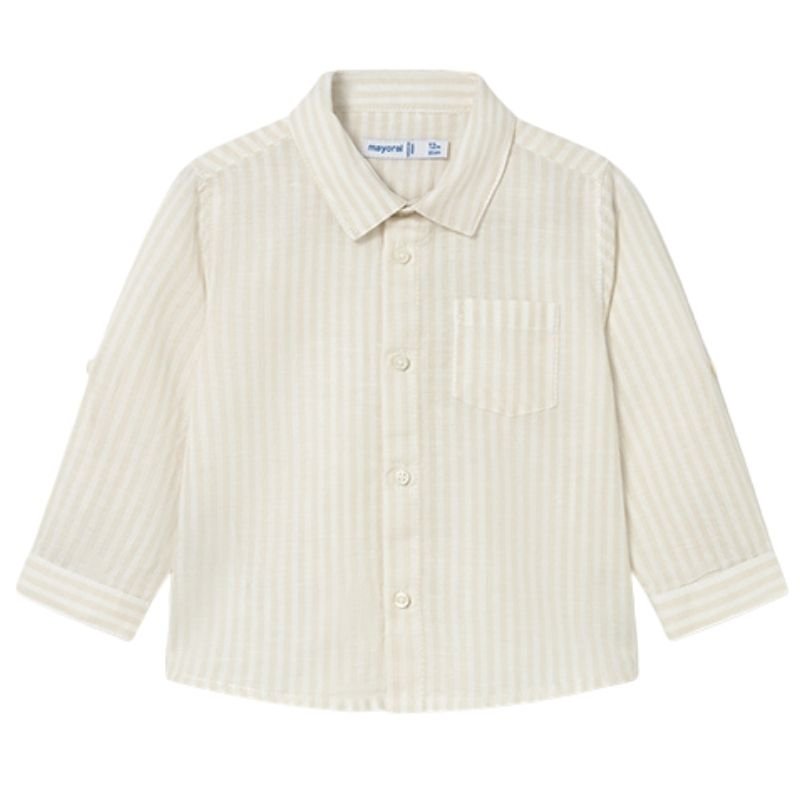 Beige buttondown linnen shirt 1118 - Capuchon Fashion
