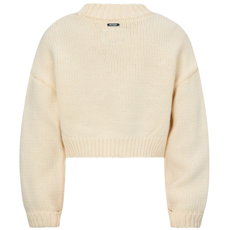 Beige gebreide cropped knit Anna - Capuchon Fashion