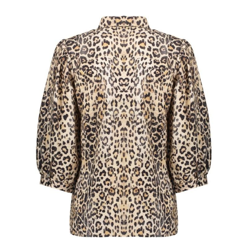 Beige geprinte blouse 53237 - Capuchon Fashion
