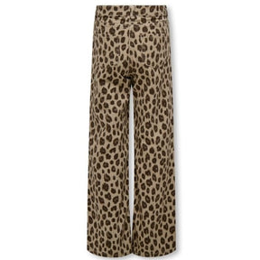 Beige geprinte broek Leo wide - Capuchon Fashion