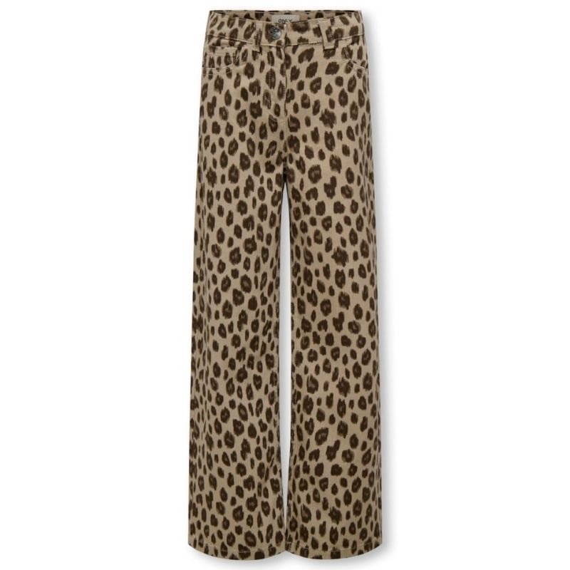 Beige geprinte broek Leo wide - Capuchon Fashion