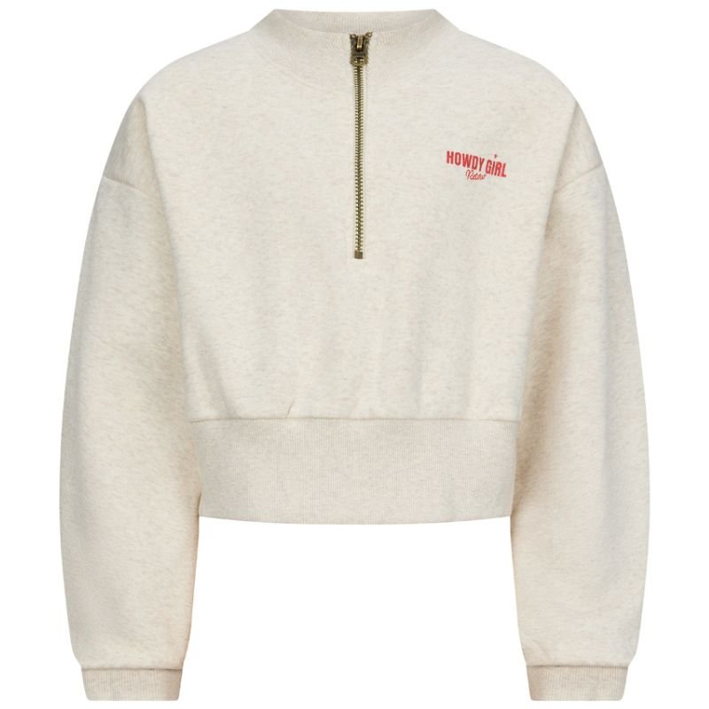 Beige geprinte cropped sweater Fallon - Capuchon Fashion