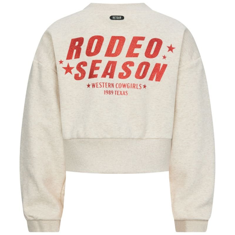 Beige geprinte cropped sweater Fallon - Capuchon Fashion