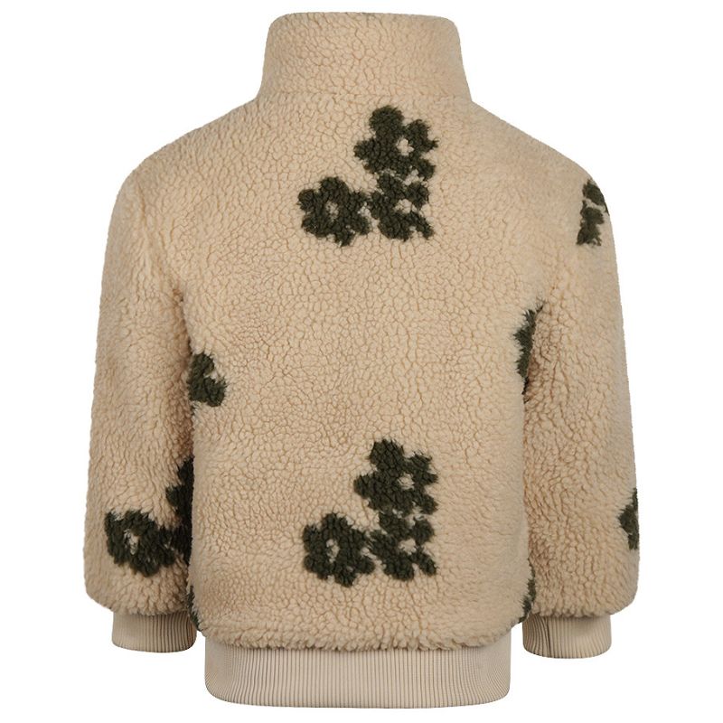 Beige geprinte teddy jacket O56972 - Capuchon Fashion