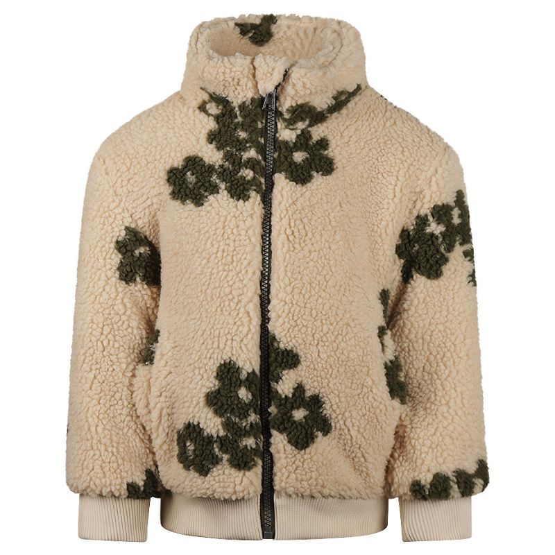 Beige geprinte teddy jacket O56972 - Capuchon Fashion