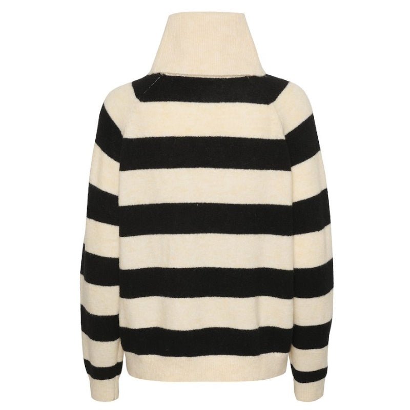 Beige gestreepte pullover Garbie - Capuchon Fashion