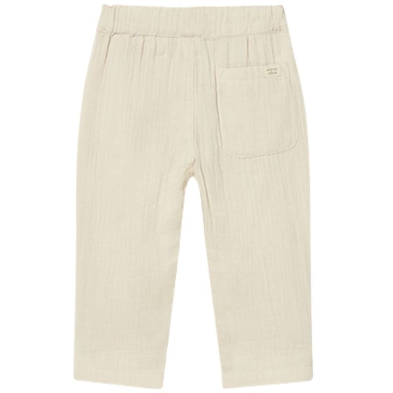 Beige katoenen lange broek 1521 - Capuchon Fashion