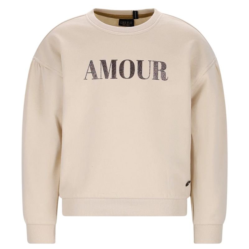 Beige kit sweater met print Danee - Capuchon Fashion
