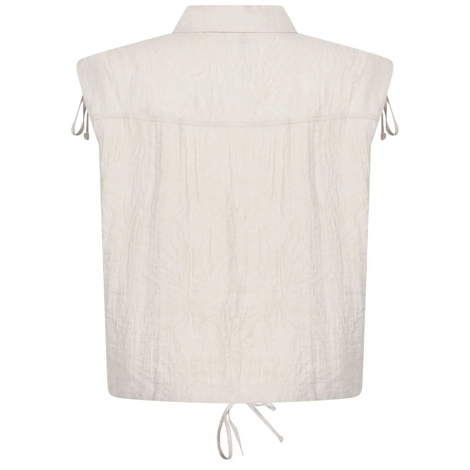 Beige korte mouw blouse Fabienne - Capuchon Fashion