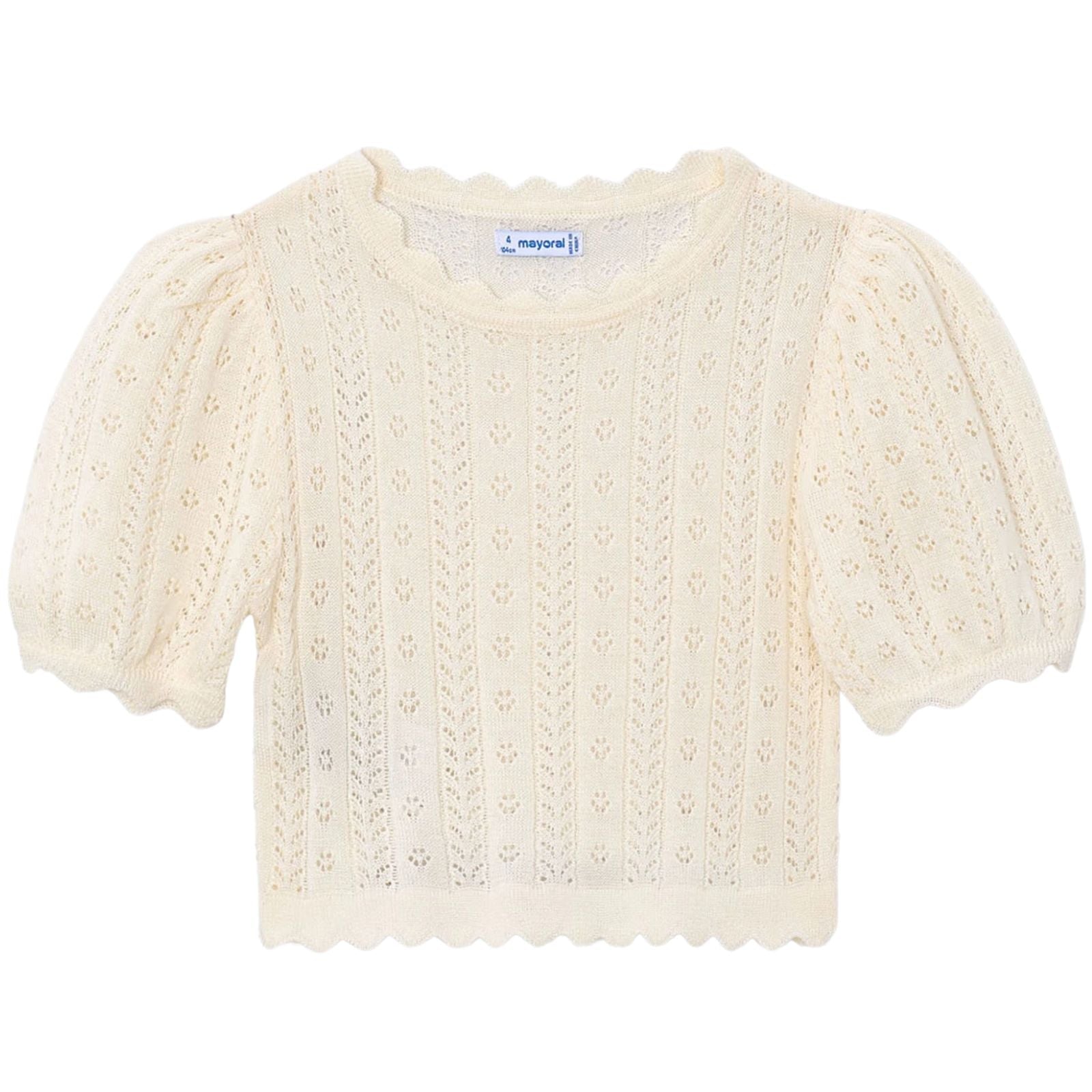 Beige korte mouw knit t-shirt 3003 - Capuchon Fashion