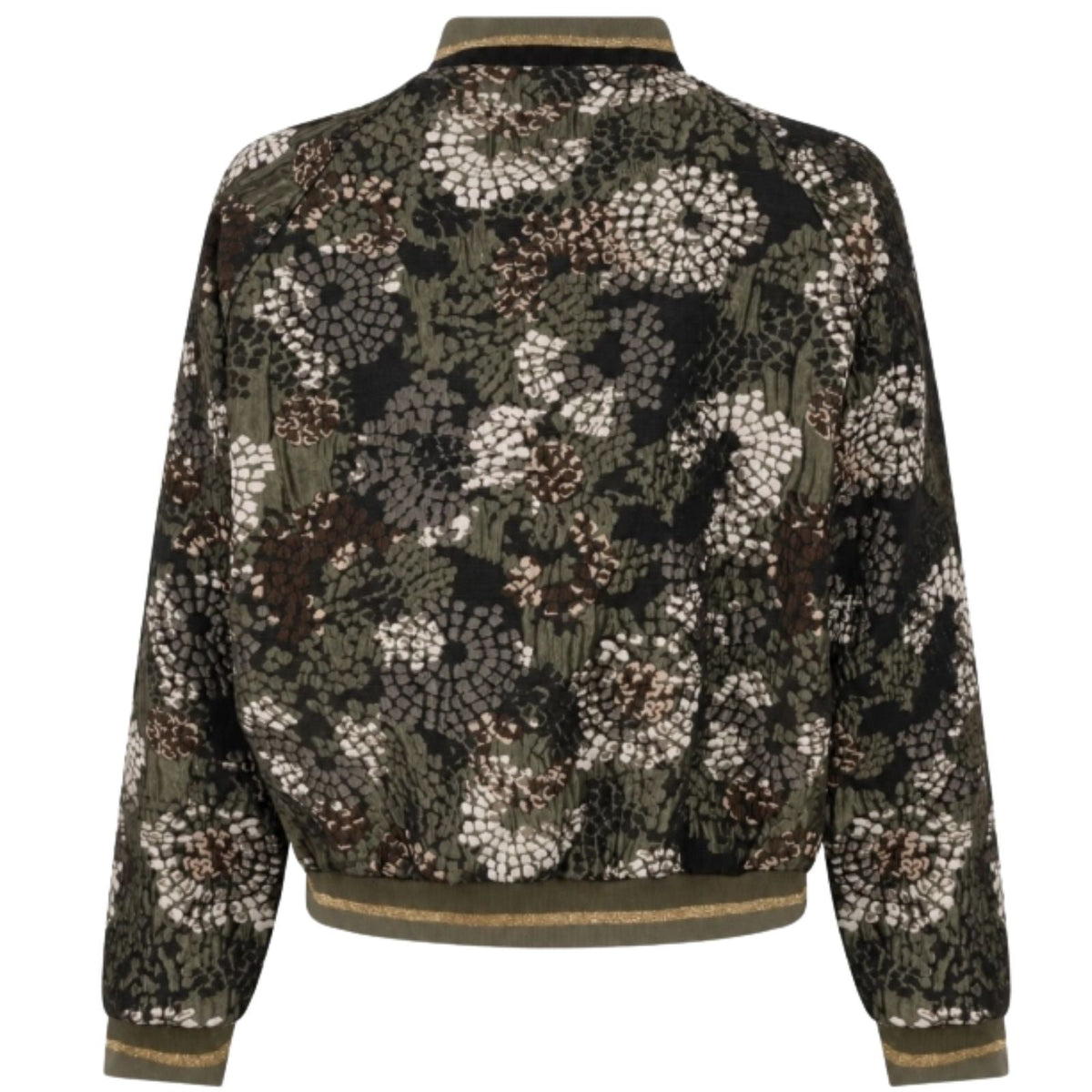 Beige met groene fancy jacquard jacket Patty - Capuchon Fashion