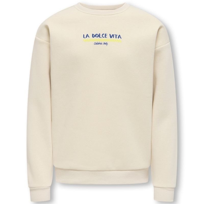 Beige met print loose sweater Canasta - Capuchon Fashion