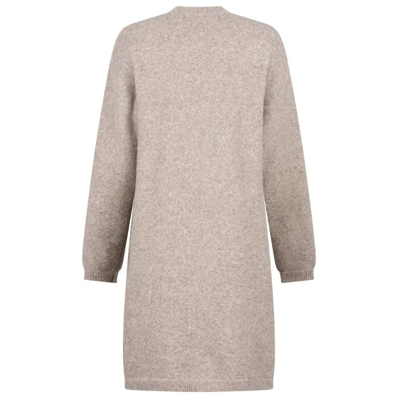 Beige openvallend gemeleerd vest Chloe - Capuchon Fashion