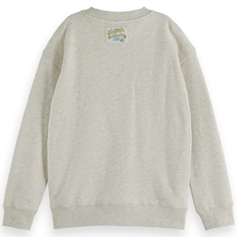 Beige relaxed fit artwork sweater - Capuchon Fashion