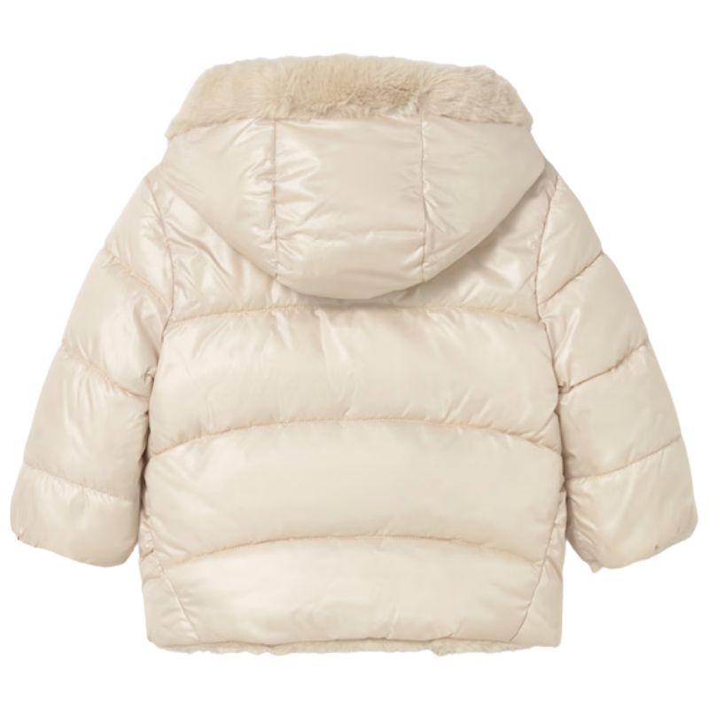 Beige reversible faux fur jacket - Capuchon Fashion