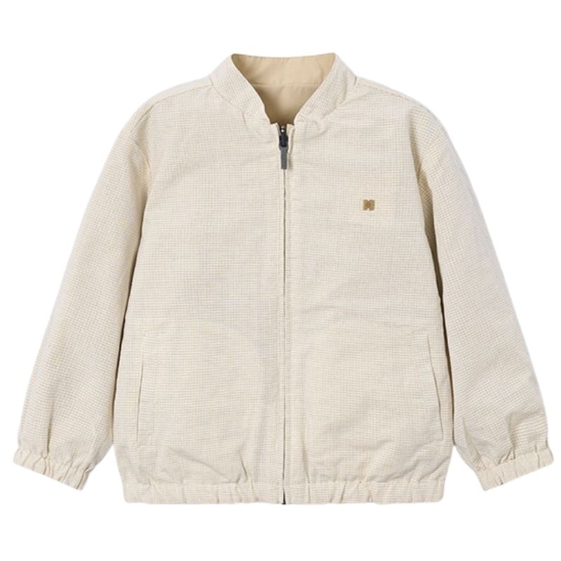 Beige reversible linnen windbreaker 3444 - Capuchon Fashion