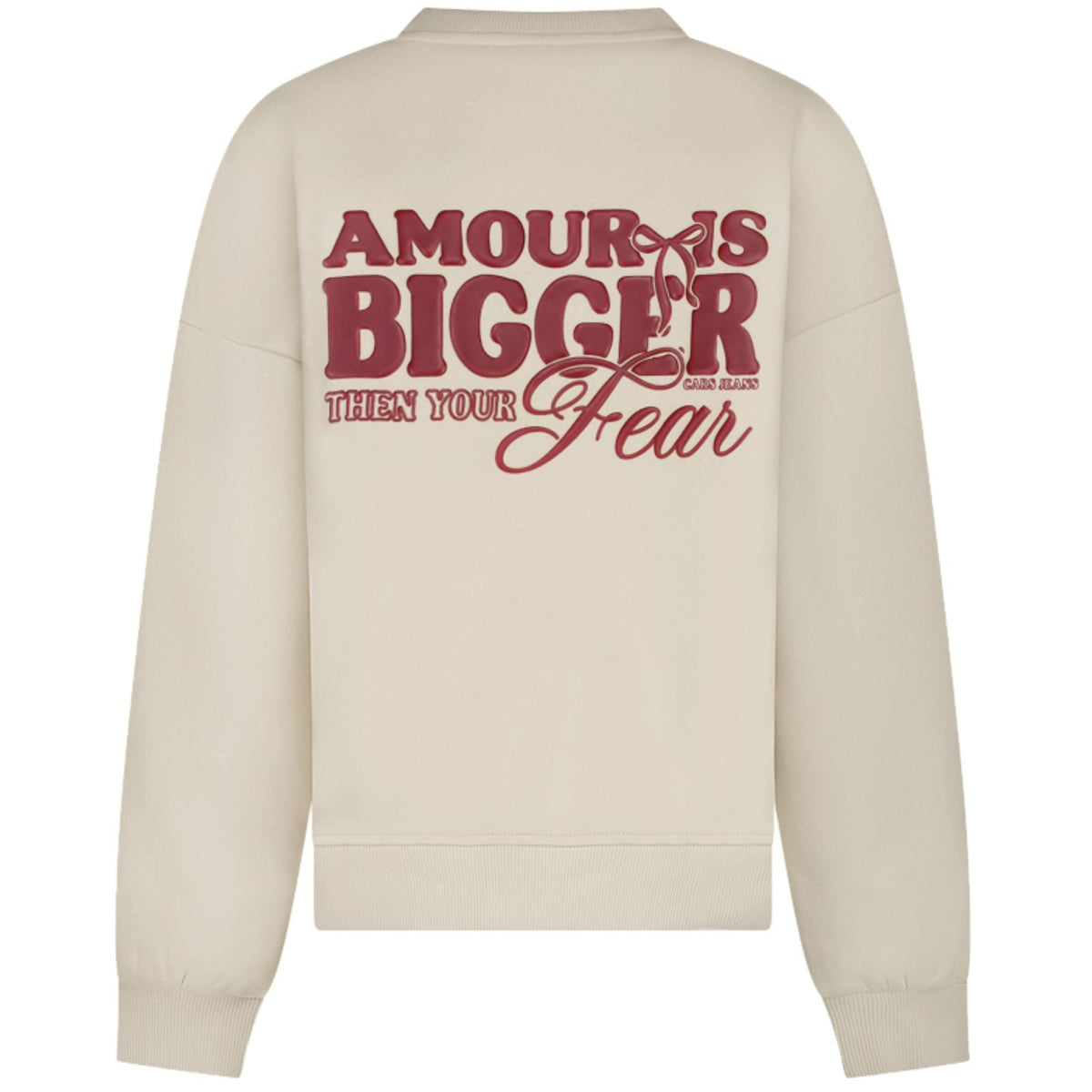 Beige ronde hals backprint sweater Suzie - Capuchon Fashion