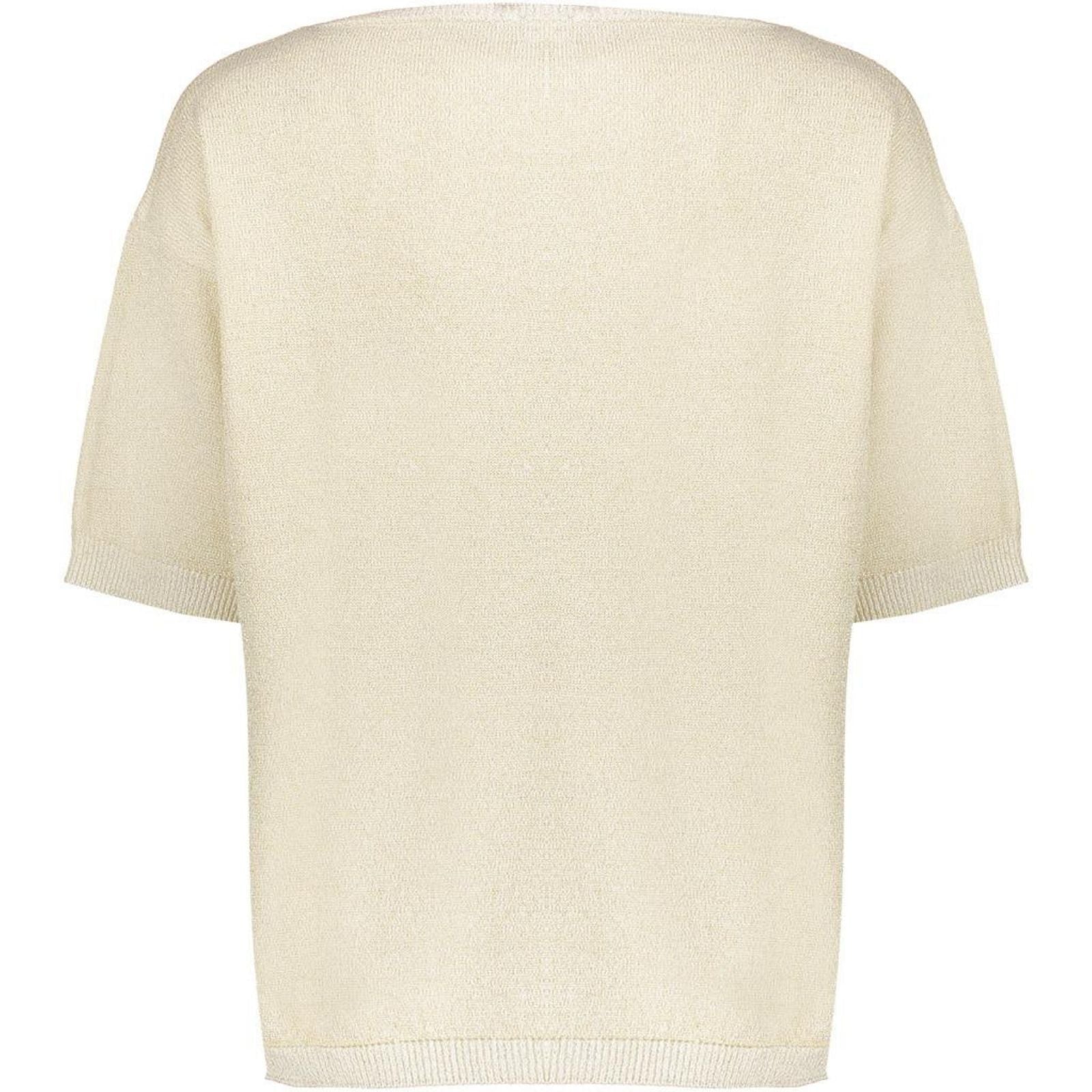Beige short sleeve pullover lurex 64089 - Capuchon Fashion
