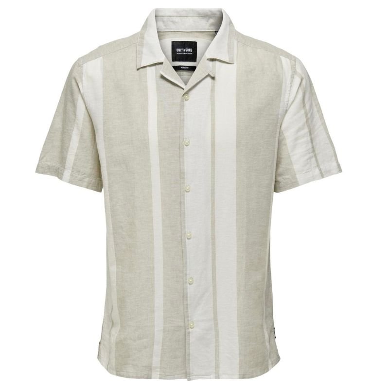 Beige stripe linnen shirt Caiden - Capuchon Fashion