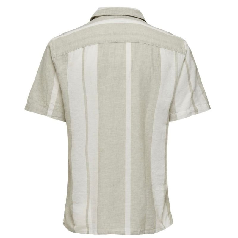 Beige stripe linnen shirt Caiden - Capuchon Fashion