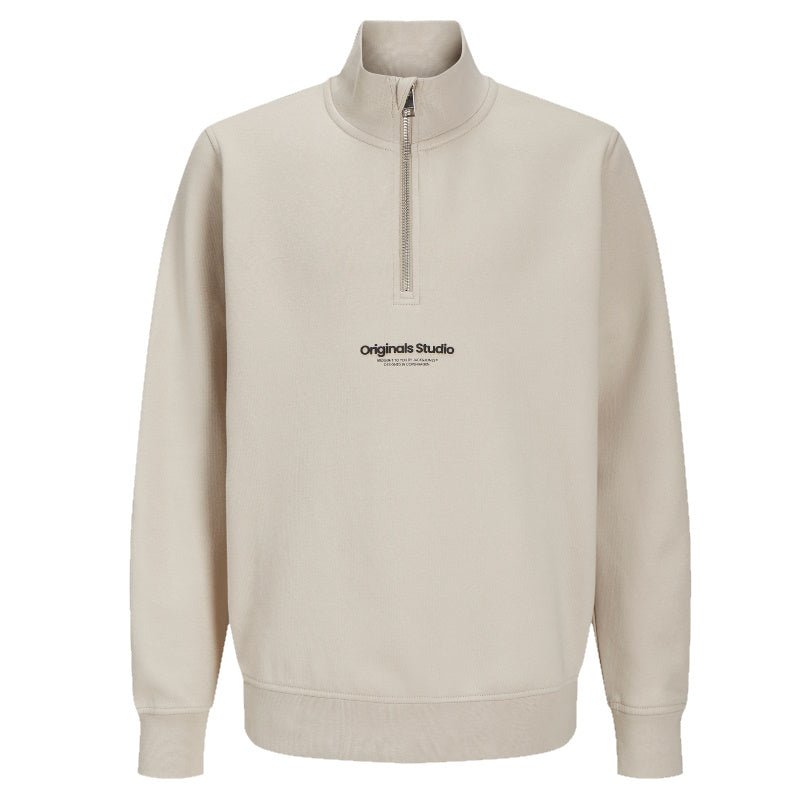 Beige sweater Vesterbro zip - Capuchon Fashion