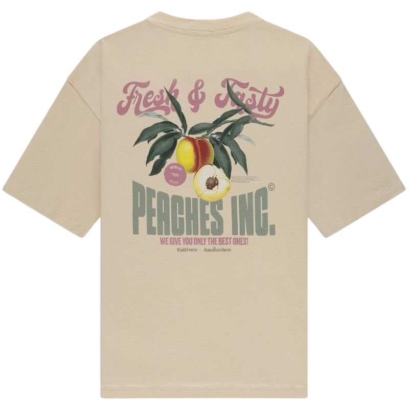 Beige t-shirt Peaches - Capuchon Fashion