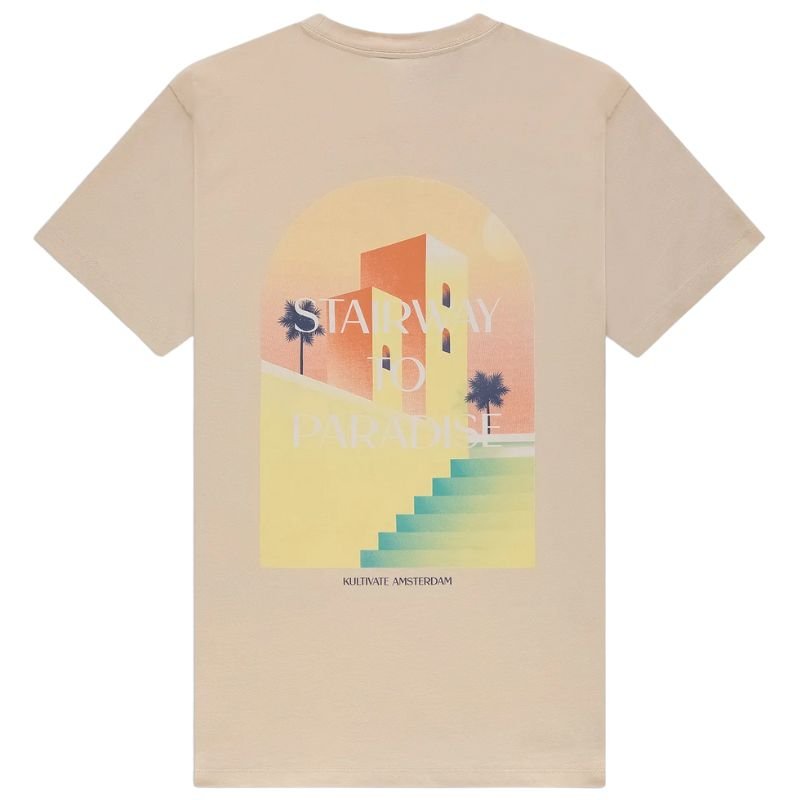 Beige t-shirt Stairway - Capuchon Fashion