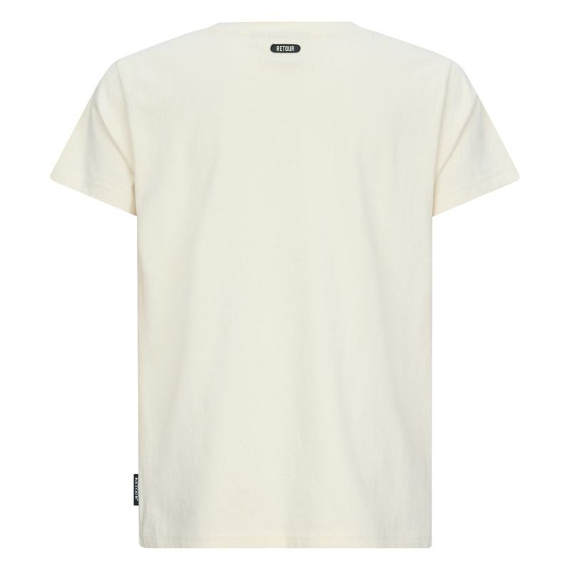 Beige tekstprint t-shirt Nilda - Capuchon Fashion