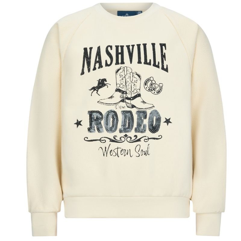 Beige western geprinte sweater Robyn - Capuchon Fashion