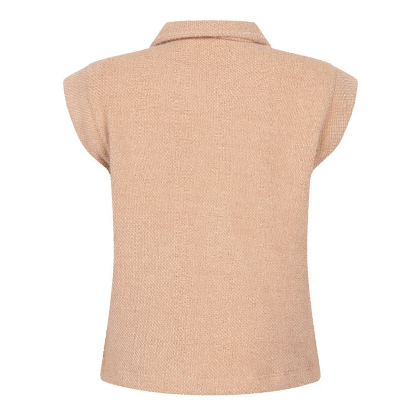 Beige wollige mouwloze gilet Melrose - Capuchon Fashion