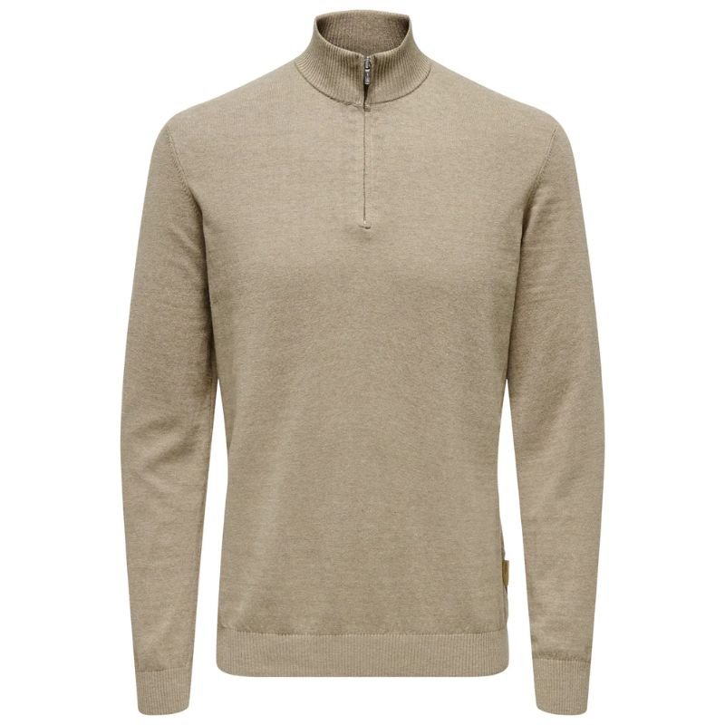 Beige zip pullover Loui knitted - Capuchon Fashion