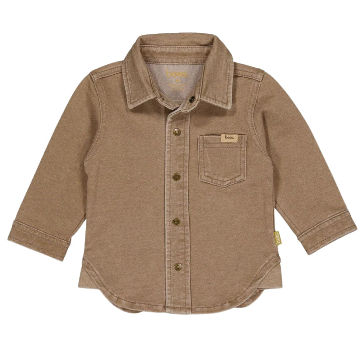 Donkerbruine jogdenim blouse Alvar