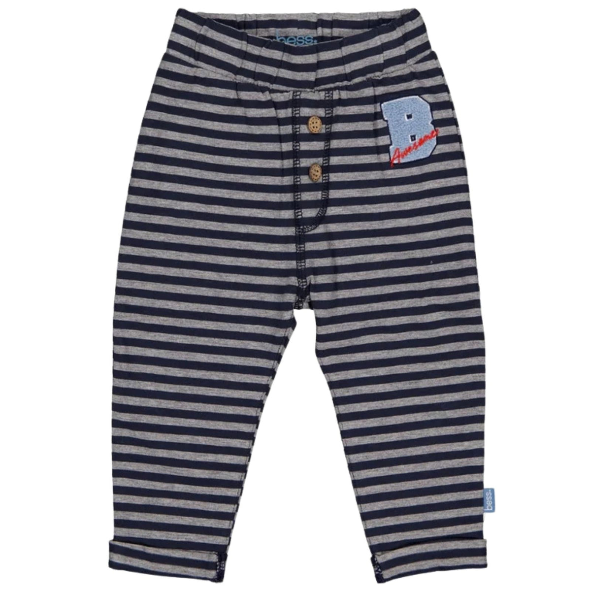 Taupe met blauw gestreept broekje Andrew