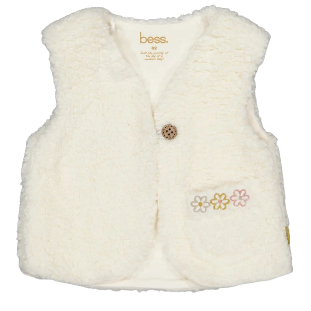 Offwhite teddy gebreid giletje Alison