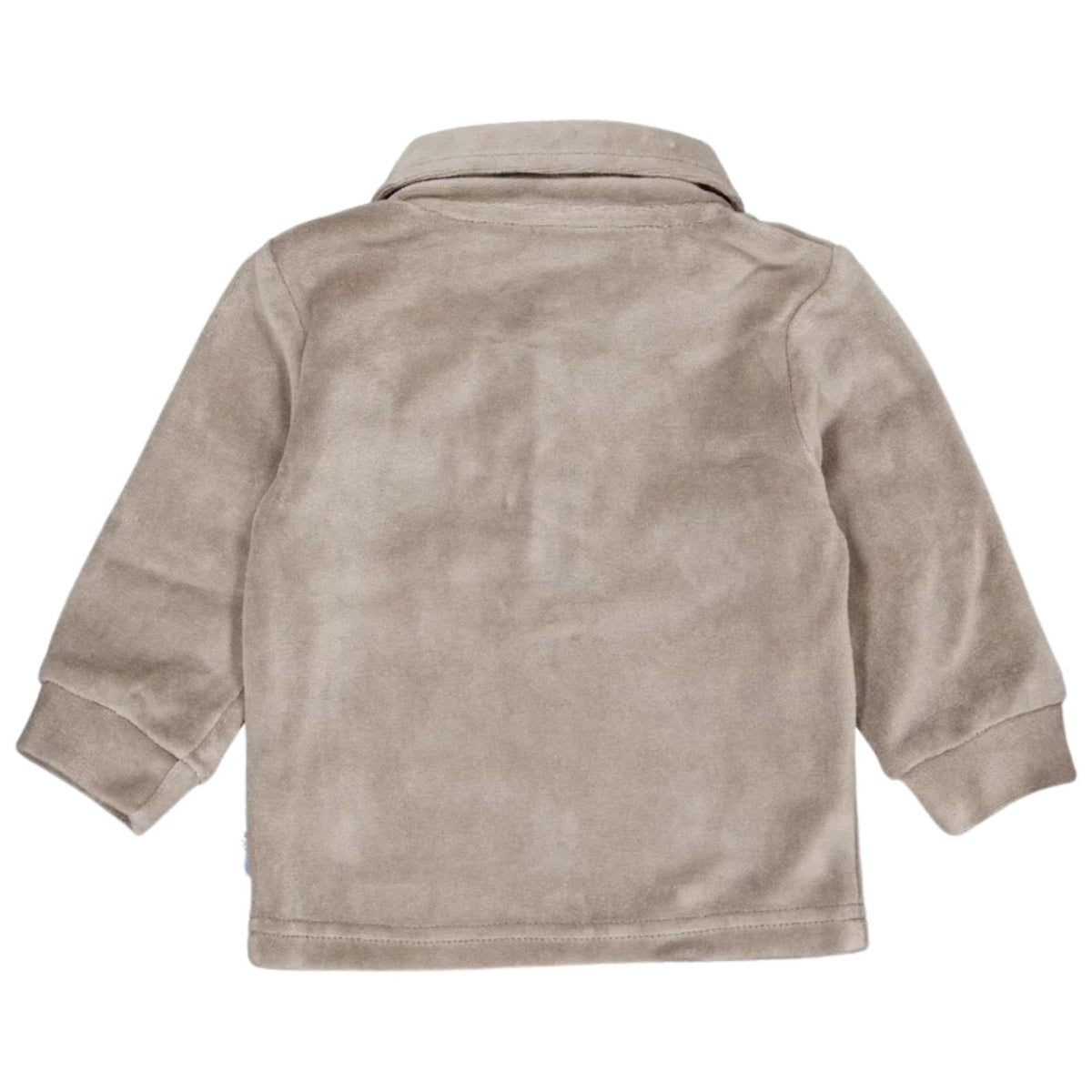 Taupe effen polo longsleeve Angelo