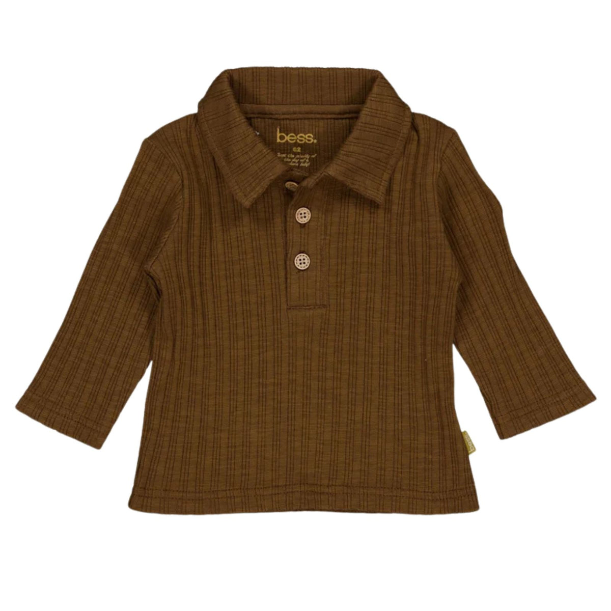 Donkerbruin effen rib shirtje Abel