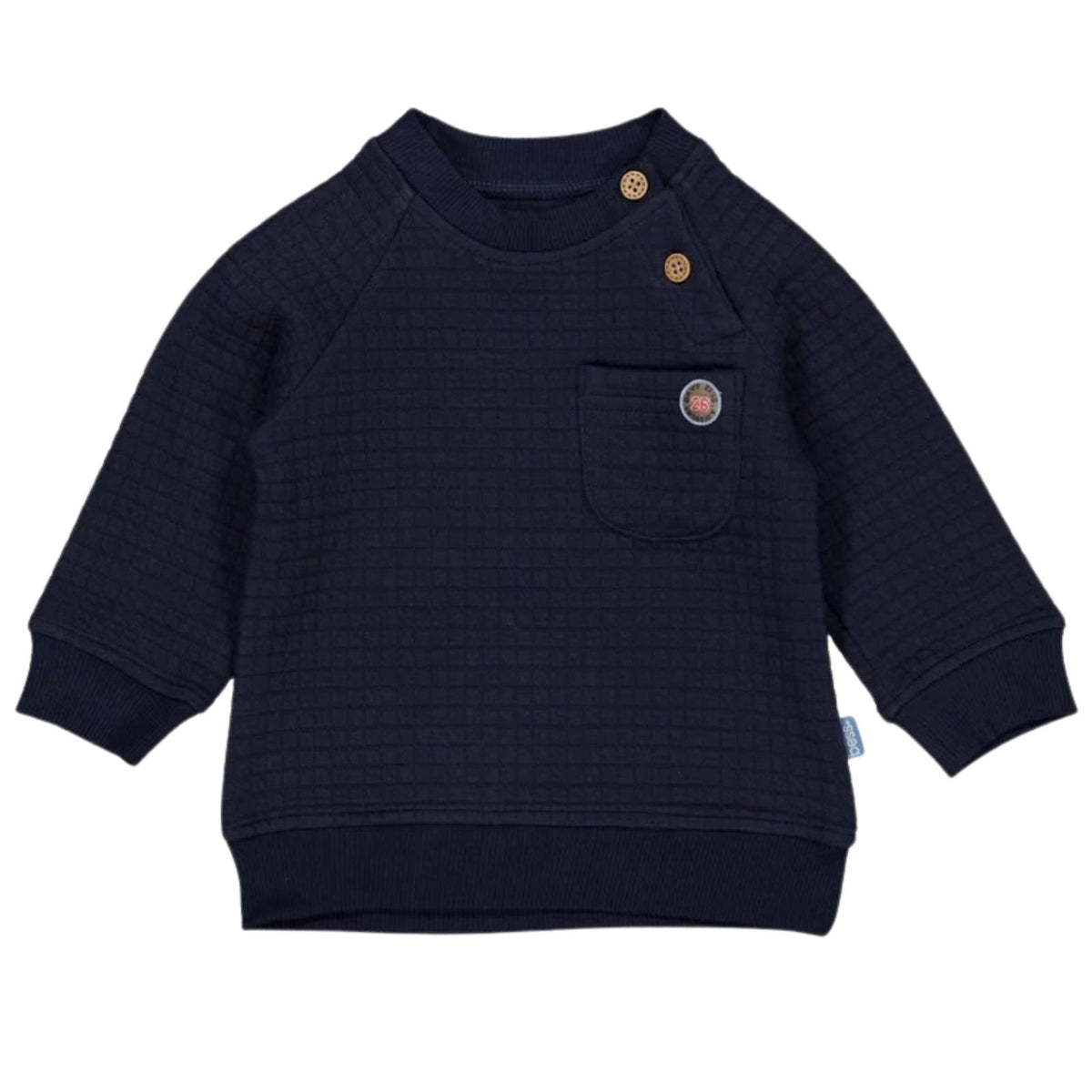 Donkerblauwe wafel longsleeve Archie