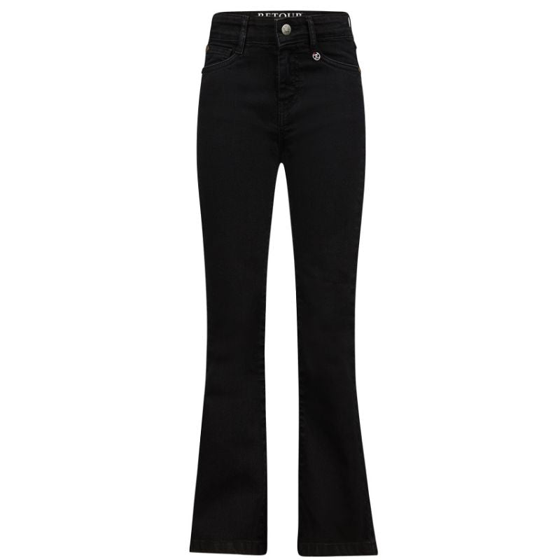 Black Denim flair jeans Mikkie - Capuchon Fashion