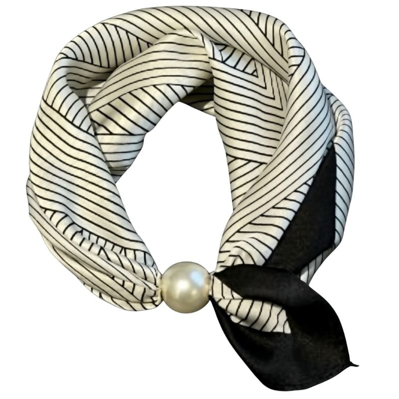 Black-white lines parel sjaaltje Chloe - Capuchon Fashion