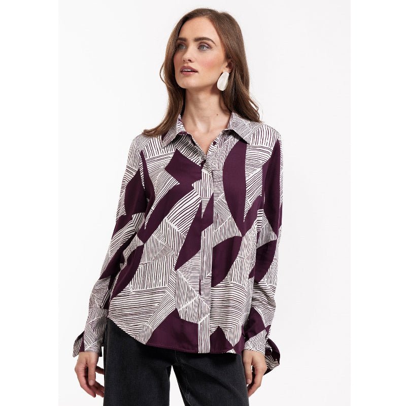 Blackberry blouse Dana flower stripe - Capuchon Fashion