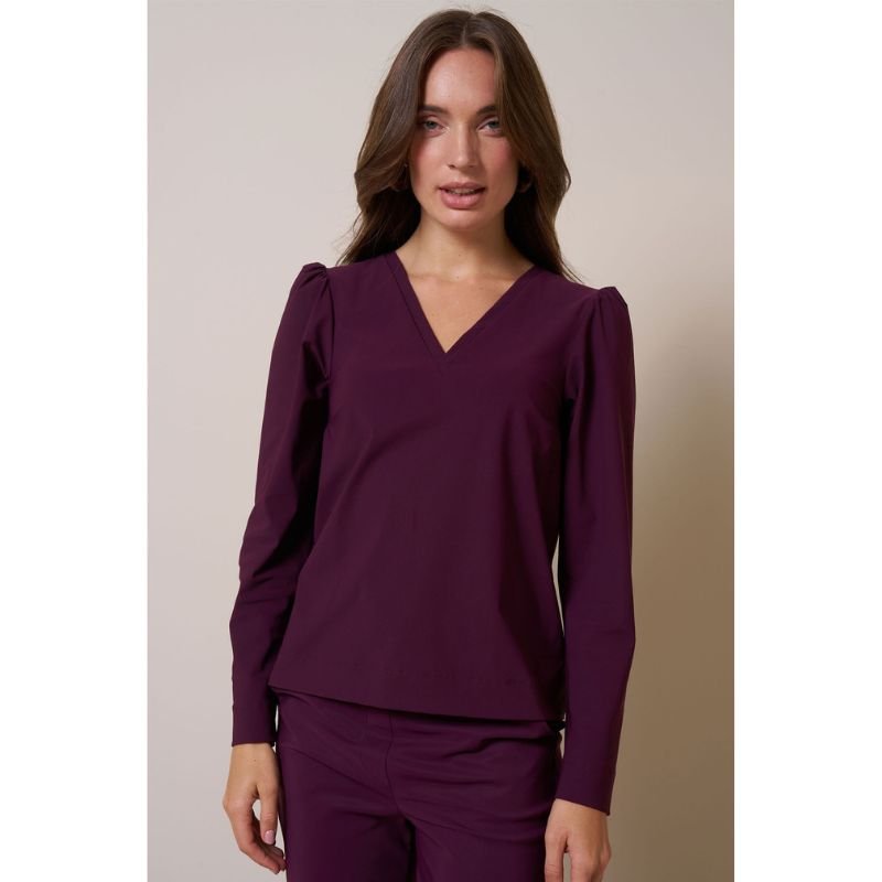 Blackberry travel v-hals top Lola - Capuchon Fashion